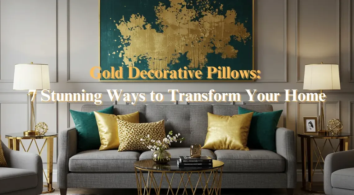 A luxurious living room featuring a gray tufted sofa adorned with gold and patterned teal decorative pillows